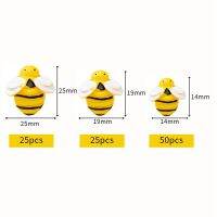 100 Pieces Small Resin Bee Jewelry Decoration Kids Hairpin Cream Epoxy Phone Case Patch