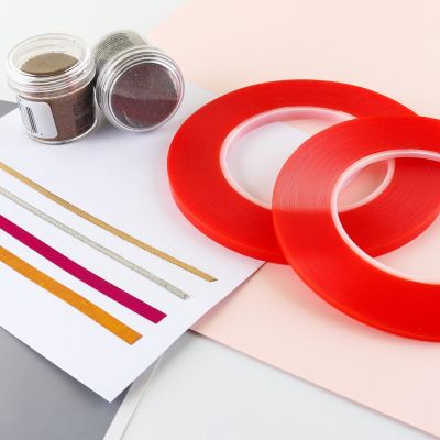 3mm 6mm Clear Double Sided Red Line Tape for Diy Scrapbooking Card Making Heat Resistant Super Sticky Adhesives Roll 50M Long