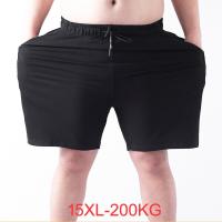 Mens big shorts plus size 14XL 15XL summer cotton large stretch sports casual loose large size 58 60 62 200KG black shorts