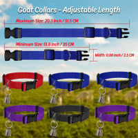 6ชุดแพะปลอกคอ Bells Horse Sheep Grazing Cow Bells ไนลอนปรับได้ Dog Bell Collar Quick Release Buckle Anti-Los