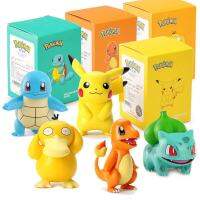 ปิกาจูลิซาด้อน Pokemon Psyduck Squirtle Jigglypuff Bulbasauranime หุ่นของเล่นโมเดลรถประดับ6แบบสำหรับเป็นของขวัญเด็ก