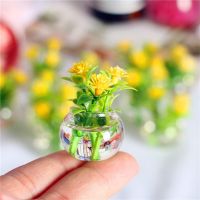 1PC 1:12 Dollhouse Miniature Green Potted For Home Decor Simulation Potted Plants Artificial Flowers  Plants