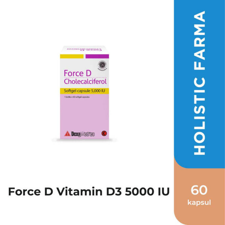 Force D Vitamin D3 5000 IU 60 Kapsul Lunak Lazada Indonesia