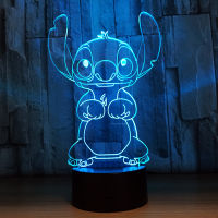 Lilo Stitch 3D LED Night Light Color Changing Visual Illusion Lamp Room Decoretion for Kids Birthday Christmas Gift