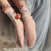 【LZ】❖  Mulher Meias Verão 2023 Lolita Meias Senhoras Sexy Lace JK Sock Moda Loose Respirável Meias Arrastão Princesa Tulle Meias