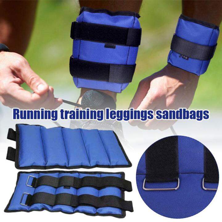 Ankle Wrist Weights Adjustable Set Leg Iron Sand Bag Strap Training