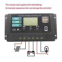 ตัวควบคุมการประจุไฟฟ้าโซลาร์เซลล์ 12V 24V ตัวควบคุมพลังงานแสงอาทิตย์ 5V 3A เอาต์พุต USB สำหรับแบตเตอรี่ลิเธียม