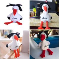 ตุ๊กตาของเล่นนกกระสาเดินได้สิ่งที่คุณพูดของเล่นเด็ก     Talking White Birdstork Plush Toy – Repeats What You Say Childrens Toy