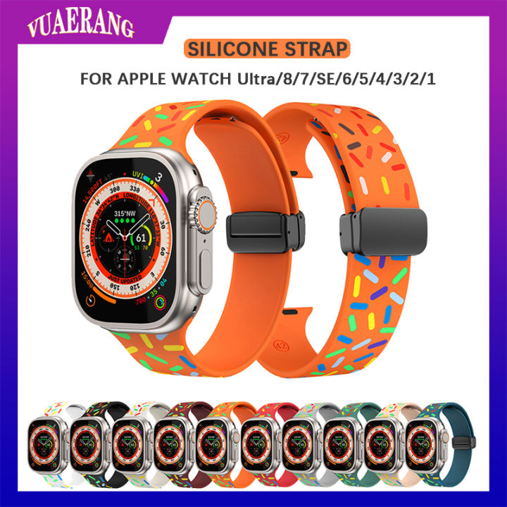 vuaerang-สายรัดแม่เหล็กซิลิโคนสำหรับนาฬิกา-apple-อัลตร้า-8-7-se-6-5-4-3-2-1สายนาฬิกาสีรุ้งอ่อนสำหรับ-i-watch-series-49mm-45mm-41mm-44mm-อุปกรณ์เสริมสำหรับสายนาฬิกา-apple-40มม-42มม-38มม