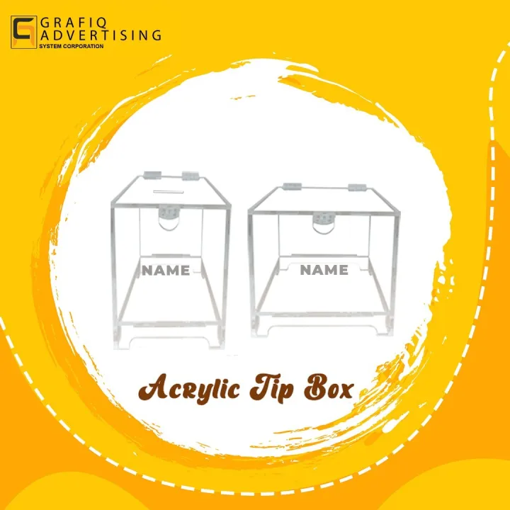 ACRYLIC TIP BOX / TIP JAR WITH FREE 1 NAME ENGRAVE Lazada PH