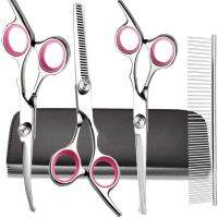 Pet Grooming Set Dog And Cat Professional Trimming Scissors Kit Stainless Steel Shears Pet Hair Cutting Safety