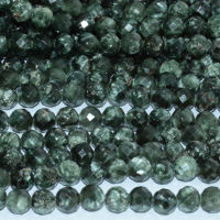 Natural Seraphinite Faceted Round Beads 5.8mm, With Defects