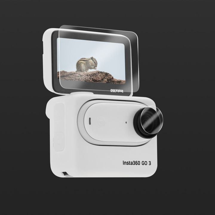 แก้วฟิล์มป้องกันสำหรับ-insta360-go-3แบบความแข็งปกป้องหน้าจอกันรอยขีดข่วนฟิล์มกันรอยกล้องแอคชั่นแคมเมราหน้าจอแก้ว-hd