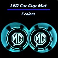 For MG Logo GT MG3 MG5 MG6 MG7 TF ZR ZS ES HS GS morris 3 Car Cup Mat Auto Drinks Holder LED Car Water Coasters Accessories