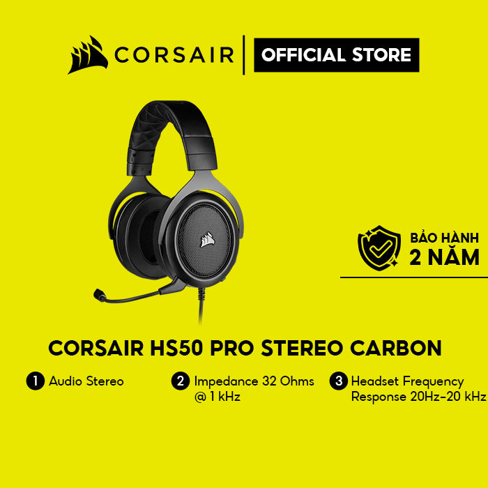 Tai nghe Corsair HS50 PRO Stereo Carbon Lazada.vn