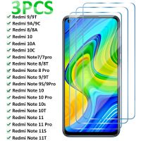 ▧✢✵ 3PCS Tempered Film For Xiaomi Redmi Note 11 10 Note 9s 8 8T 7 Pro Glass Protective Glass For Redmi 10A 10C 9 9A 9C 9T 8 8A