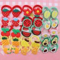 【CC】 2Pcs/Set Korean Hair Accessories Fruit Watermelon Strawberry Banana Children  39;s Rubber Bands Kid Headband Scrunchies