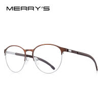 MERRYS DESIGN Men Titanium Alloy Optical Glasses Frame Women Retro Round Prescription Eyeglasses Antiskid Silicone S2266