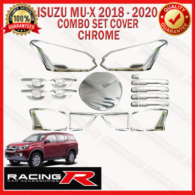 Isuzu MU-X 2018-2020 ( RZAE 4X2) Combo Set CHROME Head Light ไฟท้ายถังแก๊สฝาครอบมือจับประตูและชาม (อุปกรณ์เสริมในรถยนต์)