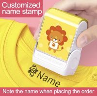 ✜❍ 1 PC Yellow Custom Name Stamp Waterproof Non-fading Seal Custom Signature Ink Pad Sealing Stamp Print for Clothes Bags Kindergar