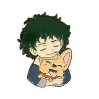 เข็มกลัดแจ๊ชคาวบอยเข็มกลัดคอสเพลย์น่ารักรูปวาเลนไทน์ Spike Spiegel ภาพอนิเมะญี่ปุ่นมาใหม่ล่าสุดปักหมุดเครื่องประดับ