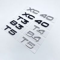 【LZ】✗✠∋  Preto brilhante prata emblema placa de identificação etiqueta para volvo xc40 b3 b4 t3 t4 t5 para volvo tronco tampa emblema modelos decalque etiqueta do carro