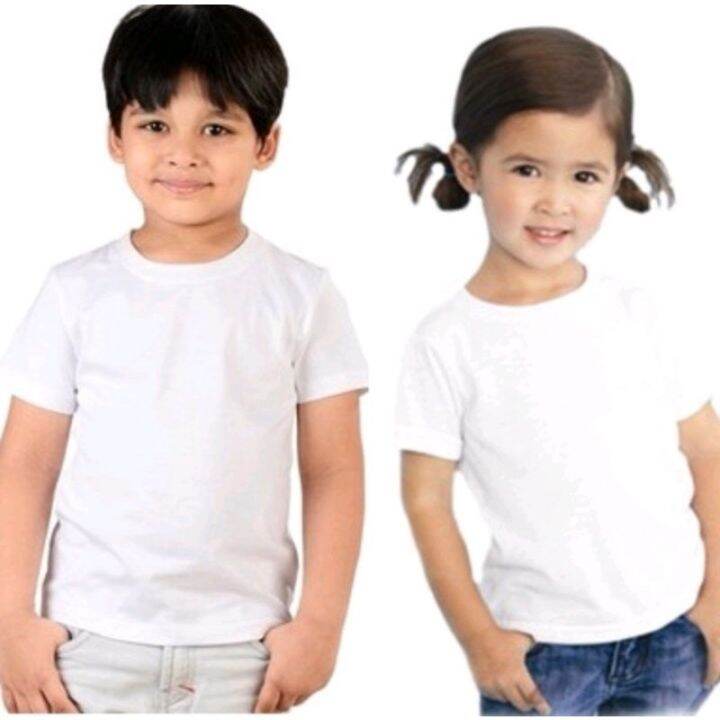 COD Blue corner round neck plain white 3 in 1 for kids 211yrsold