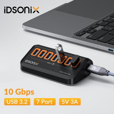 IDsonix ตัวแยก USB USB ฮับ3.2 10Gbps Type C อะแดปเตอร์หลายพอร์ต USB 3.0ฮับแท่นวางมือถือสำหรับฮับ PC แล็ปท็อปแมคบุ๊คพื้นผิว