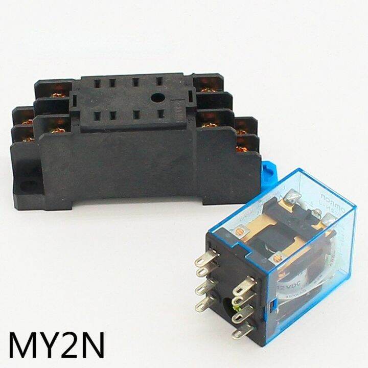 รีเลย์-my2nj-my2p-hh52p-คอยล์12vdc-24vdc-110vac-220vac-คุณภาพสูงวัตถุประสงค์ทั่วไปรีเลย์ขนาดเล็ก-dpdt-พร้อมที่ยึดฐานเสียบ