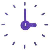 On-Time นาฬิกาไม่เจาะผนัง รุ่น V1 Purple(Graphic) (ม่วง-screen) นาฬิกาDIY ขนาดติดตั้ง 48-60 cm. ตาม Pattern