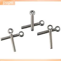 PUPU 6PCS M6x40mm แหวนสกรูสำหรับยก 304สแตนเลสสตีล เงินสีเงิน สลักเกลียวตา ทนทานต่อการใช้งาน ทนทานสำหรับงานหนัก สกรูวงแหวน ที่ยึดสำหรับยึด