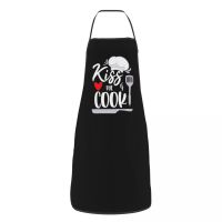 Kiss The Cook Funny Apron Men Women Adult Unisex Kitchen Chef Bib Tablier Cuisine Cooking Baking Painting Aprons