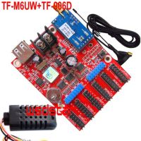 TF-M6UW+TF-906D Temperature+Humidity sensor WIFI LED controller card 1536*32 768*64 pixel Single Dual color LED modules