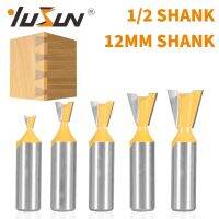 YUSUN 5PCS 12 / 12.7MM Shank Dovetail Joint Router Bit 14 องศาเครื่องตัดมิลลิ่งสําหรับงานไม้สําหรับการแกะสลัก Bits Face Mill