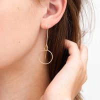 [COD] European and cross-border creative geometric minimalist style ring earrings fashion handmade tassel