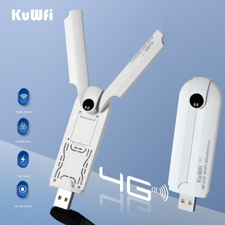 Kuwfi 4g Lte Usb Dongle 150mbps ปลดล็อค4g ฮอตสปอตโมเด็มเราเตอร์ Wifi ไร้สายพร้อมการ์ดเครือข่าย 