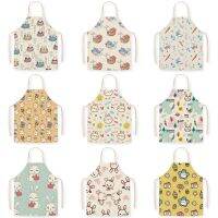 Home Cleaning Linen Apron Cartoon Cute Rabbit Print Adult Parent-child Sleeveless Apron Aprons for Women Baking Accessories