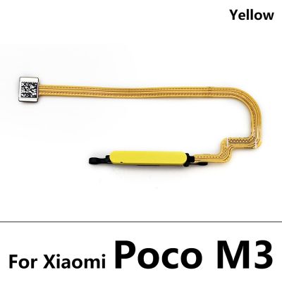 เครื่องสแกนลายนิ้วมือใหม่สำหรับ Xiaomi M3 Poco F3 X3 GT Pro ปุ่มโฮมเซนเซอร์กุญแจเมนูกลับคืนลายนิ้วมือสายเคเบิ้ลยืดหยุ่นสำหรับ Redmi 9T