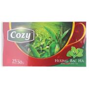 Trà túi lọc cozy hương bạc hà 50Gr 25 gói x 2g pha trà, trà sữa