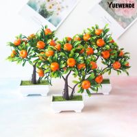 【Ready Stock】 ❣ D50 yuewende Plastic Artificial Orange Tree Bonsai Faux Plant Fake Potted Flower Home Office Garden Decor
