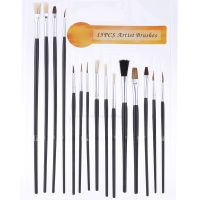 Durable Bristle Hair Paint Brushes Sets For Oil Watercolors Art Acrylic Drawing Painting Art Supplies Student Stationery 15pcs