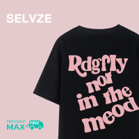 SELVZE ฉบับภาษาเกาหลีของเสื้อโอเวอร์ซี่แขนขาสั้นพิมพ์ตัวอักษรสีชมพูแบบลำลองสำหรับผู้หญิง