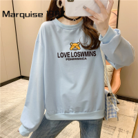 Marquise1997 เสื้อฮู้ด เสื้อแขนยาวอบอุ่น หลวมและสบาย ล้ำสมัย เท่ ทันสมัย ทันสมัย WWY2391BTO 38Z230919