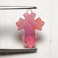 2.35 ct พลอยแดง (Ruby) แกะสลัก กางเขน เผาใหม่ สีแดง