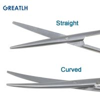 ตัดกรรไกรเนื้อเยื่อหัวตรงหัวโค้งทื่อกรรไกรโกลเด้นจับกรรไกรสแตนเลสเครื่องมือผ่าตัดเครื่องมือ