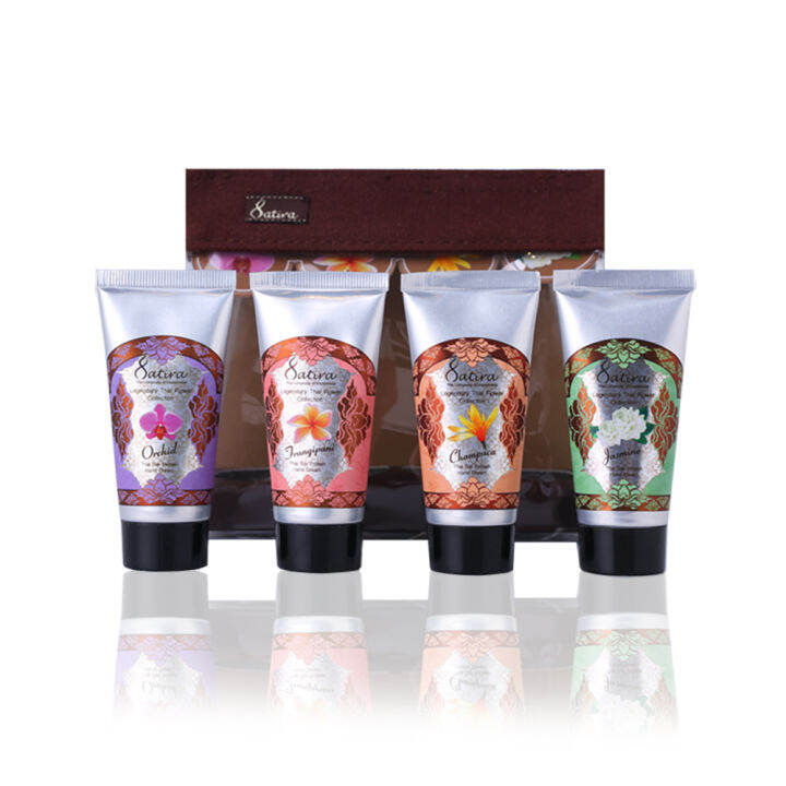 satira-legendary-thai-flower-hand-cream-mini-set-ชุดครีมบำรุงมือขนาดพกพา-หอมอบอวลด้วยกลิ่นดอกไม้ไทย-จาก-สถิรา