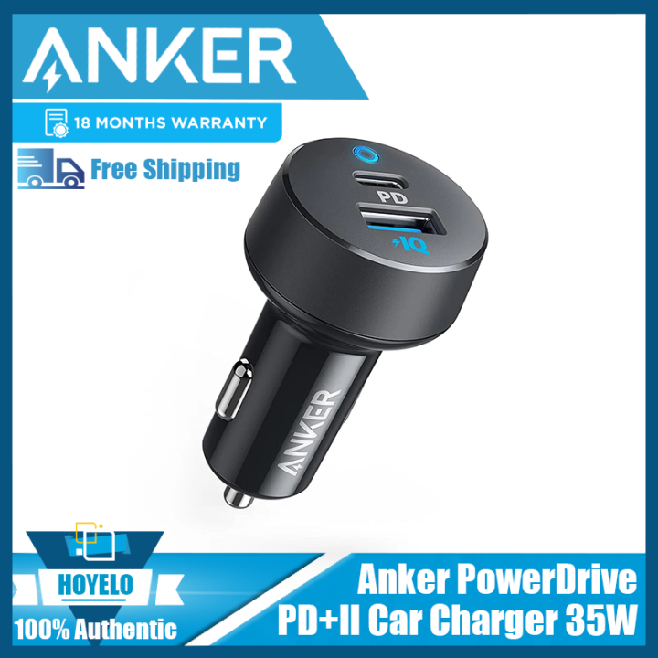 Anker PowerDrive PD+ 2 USB C 32W/35W 2Port Compact Type C Car Charger