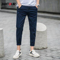 FAKUNTN summer New Casual Pants Men Cotton Slim Fit Chinos Ankle-Length Pants Fashion Trousers Male nd Clothing 27