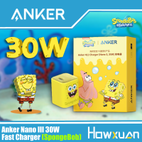 Anker เครื่องชาร์จสพันชบ็อบสแควร์แพนท์ Nano III,เครื่องชาร์จเร็วแกลเลียมไนไตรด์ PD30W 65W แกลเลียมไนไตรด์ที่ชาร์จโทรศัพท์มือถือในรถยนต์ใช้ได้กับ20W IPhone14/13/12 Pro Max/ipad Pro และสายข้อมูล Type-C แอนดรอยด์เพื่อ Apple ไลท์นิ่งสายเคเบิลข้อมูลสายชาร์จเร็