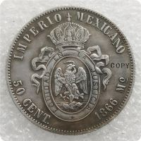 1866เม็กซิโก50 Centavos - Maximiliano Copy Coin